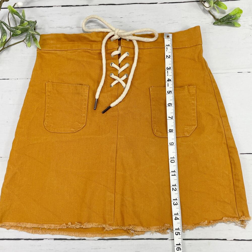 Vintage Orange Tie Mini Skirt - Size M - Picture 7 of 8